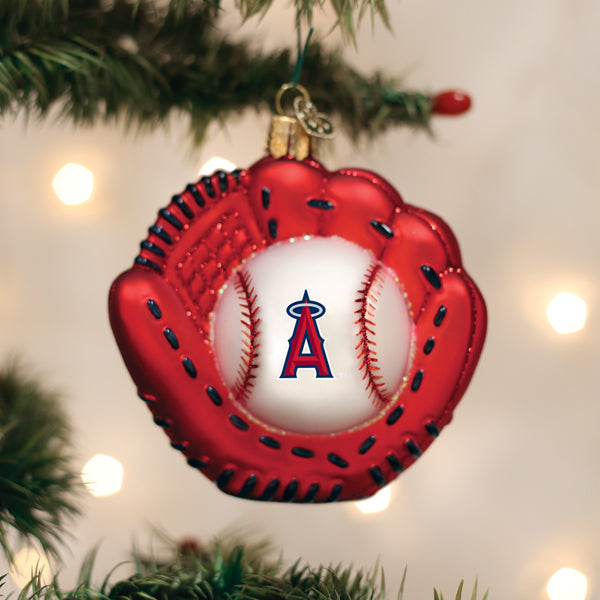 Angels Baseball Mitt Ornament - Southlake Paws