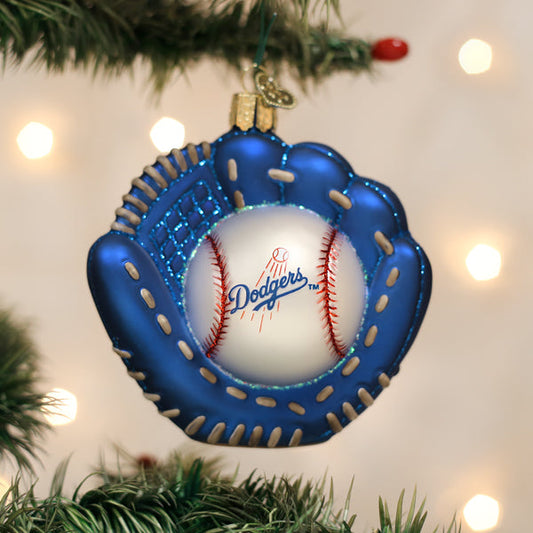 Dodgers Baseball Mitt Ornament - Southlake Paws