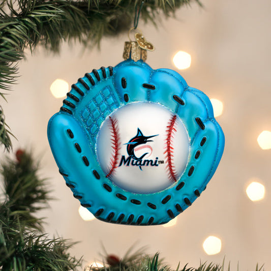 Marlins Baseball Mitt Ornament - Southlake Paws