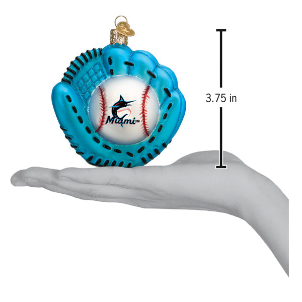 Marlins Baseball Mitt Ornament - Southlake Paws