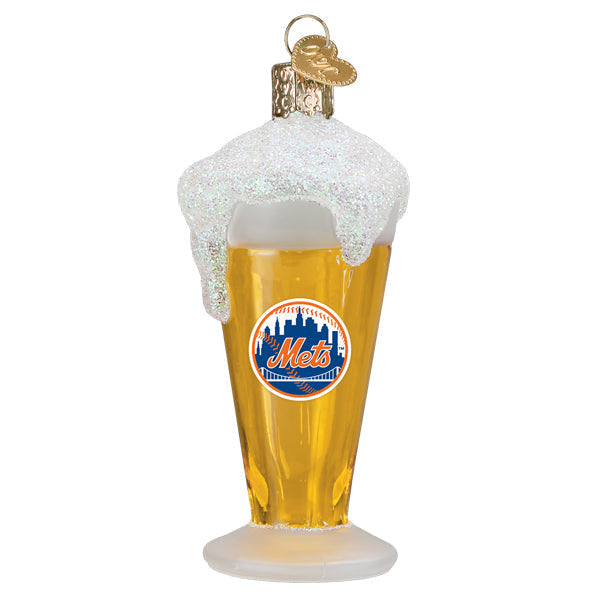 Mets Glass Of Beer Ornament - Southlake Paws