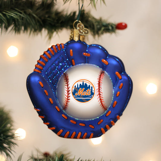 Mets Baseball Mitt Ornament - Southlake Paws