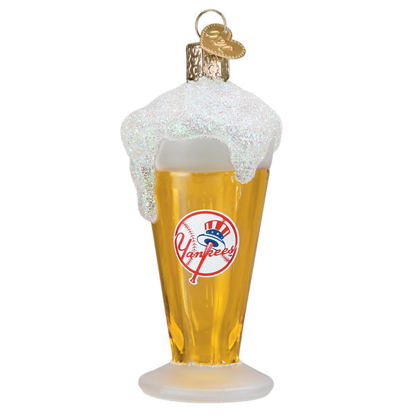 Yankees Glass Of Beer Ornament - Southlake Paws