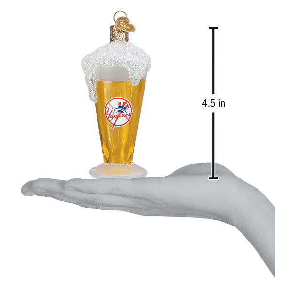 Yankees Glass Of Beer Ornament - Southlake Paws