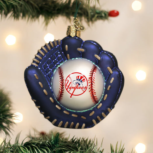 Yankees Baseball Mitt Ornament - Southlake Paws