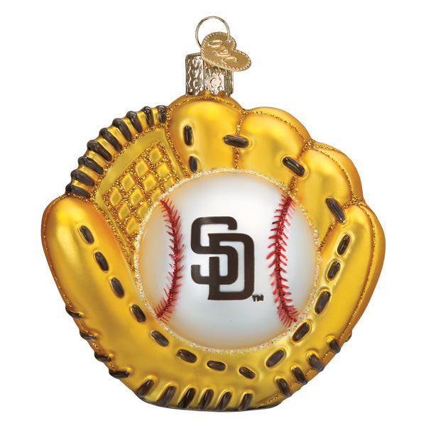 Padres Baseball Mitt Ornament - Southlake Paws