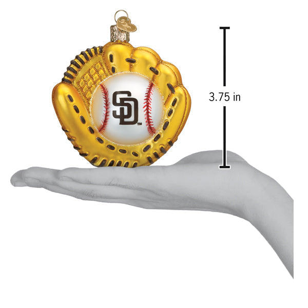 Padres Baseball Mitt Ornament - Southlake Paws