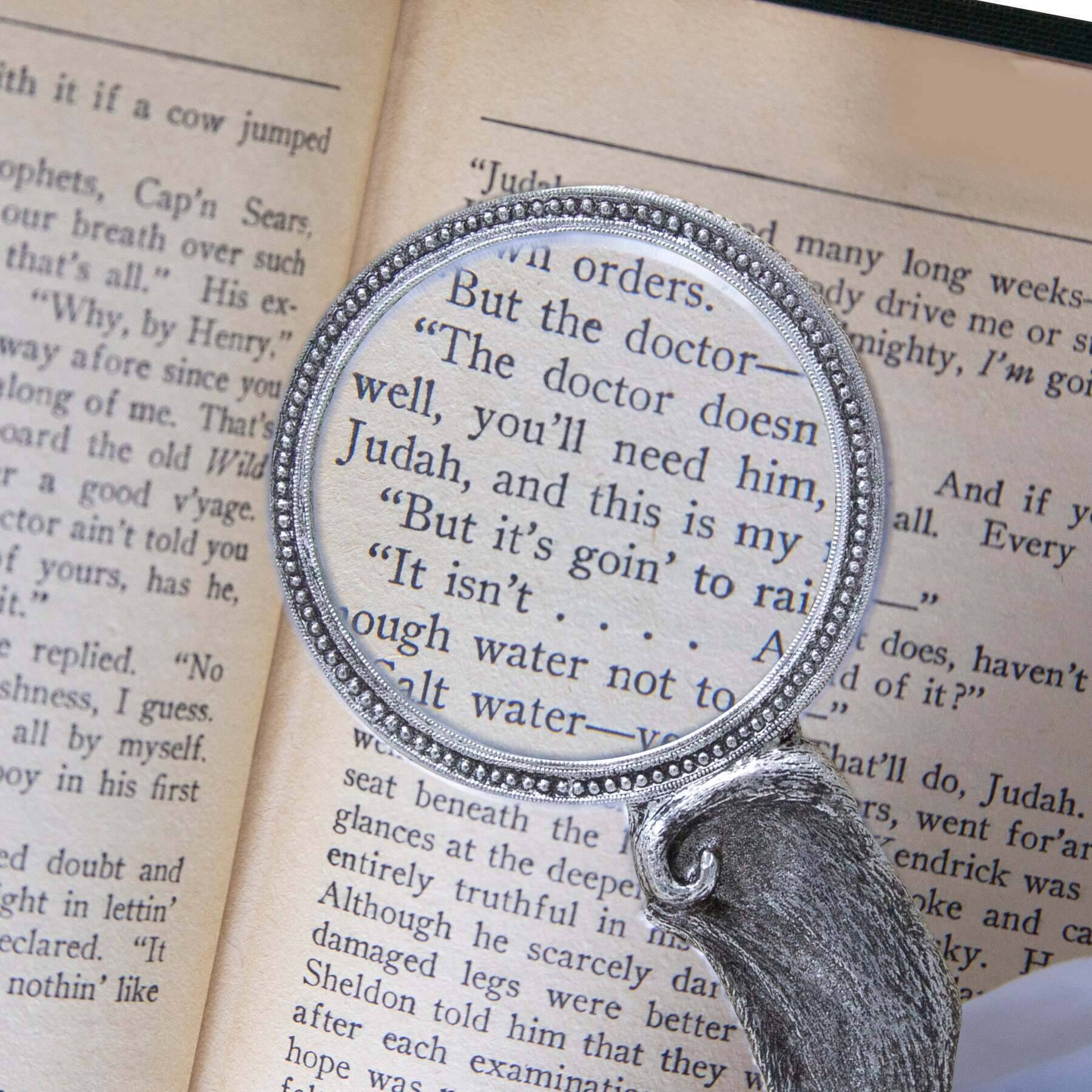 Light Sapphire Blue Crystal Cat Handheld Magnifying Glass - Magnification Power 1-2X
