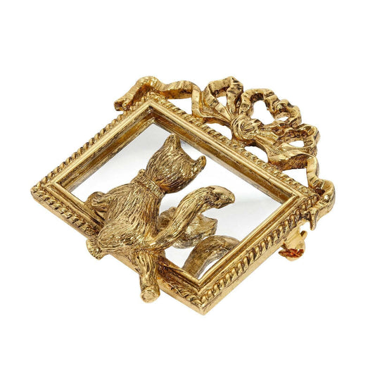 Curious Kitty Cat Mirror Frame Pin
