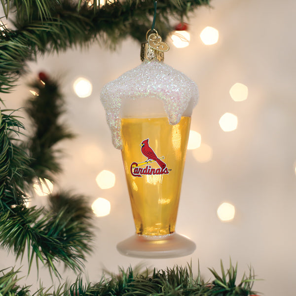 Cardinals Glass Of Beer Ornament - Southlake Paws