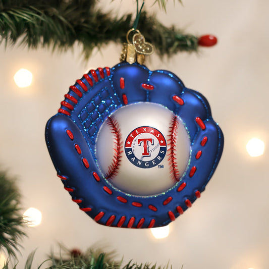 Rangers Baseball Mitt Ornament - Southlake Paws