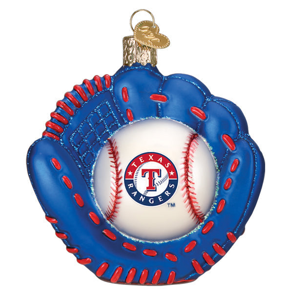 Rangers Baseball Mitt Ornament - Southlake Paws