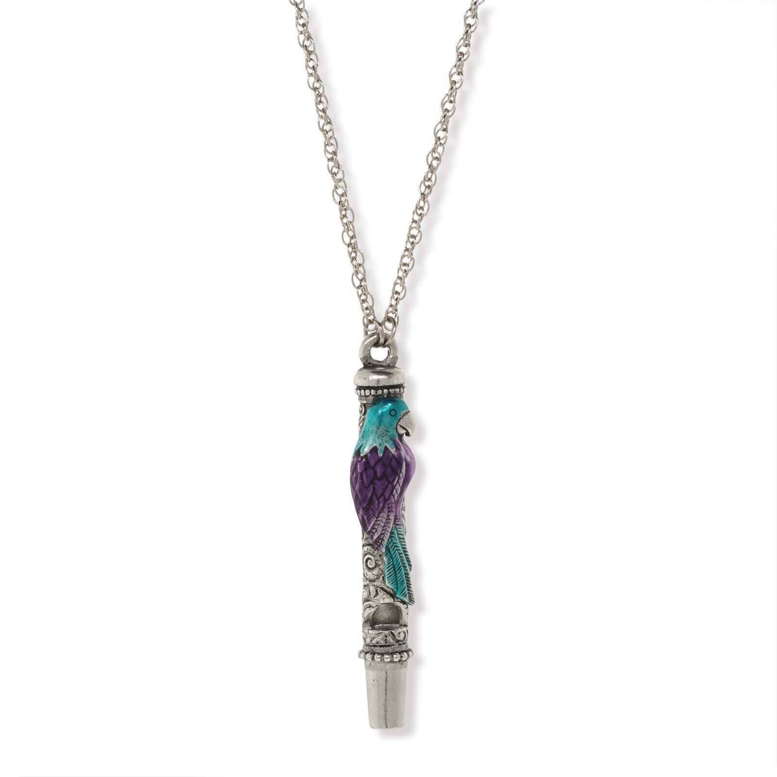 Neotropic Exotic Parrot Pendant Whistle Necklace 30"