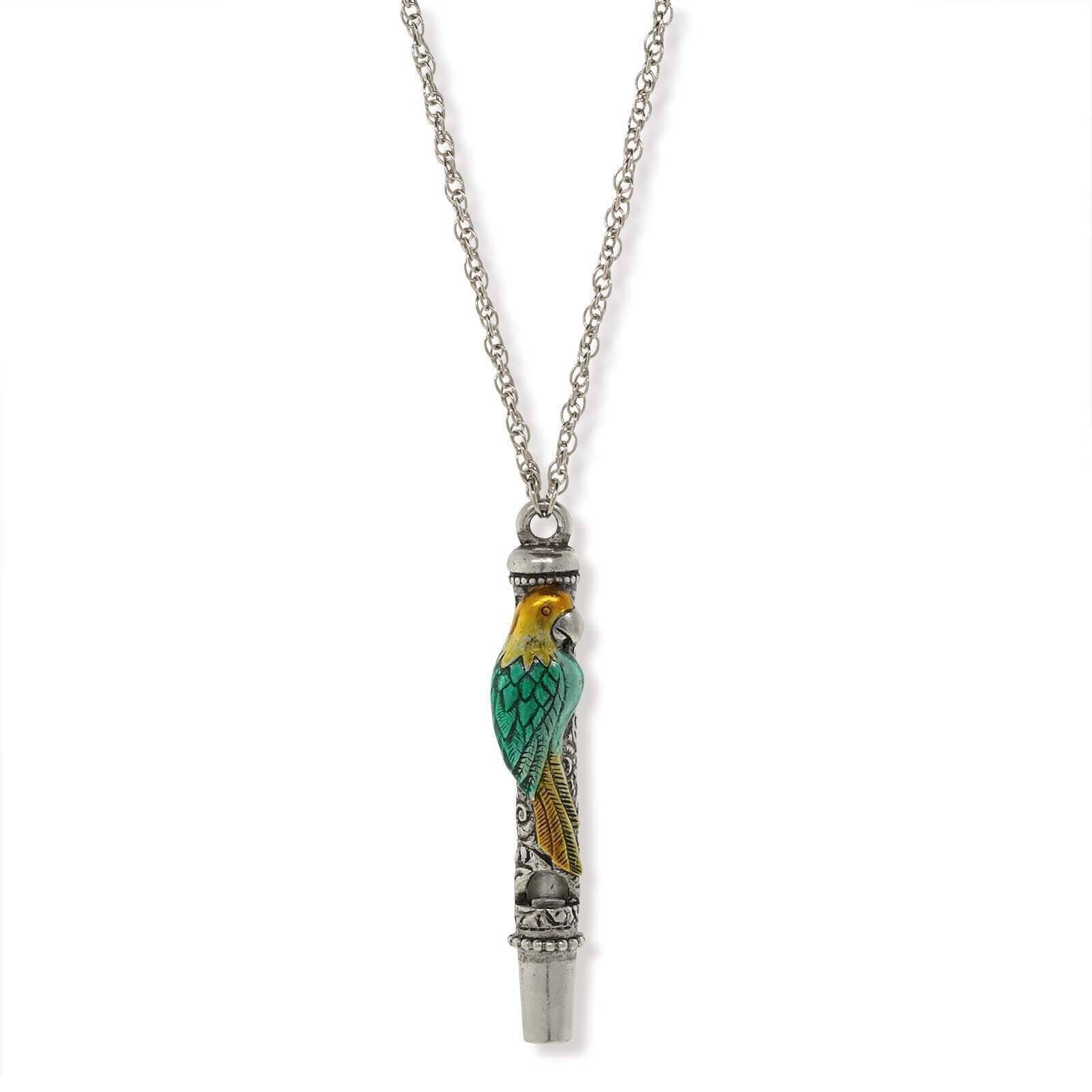 Neotropic Exotic Parrot Pendant Whistle Necklace 30"