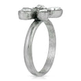 Load image into Gallery viewer, Pewter Crystal Butterfly Ring Size 7
