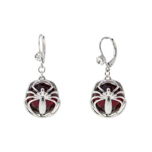 Red Bead Spider Drop Earrings