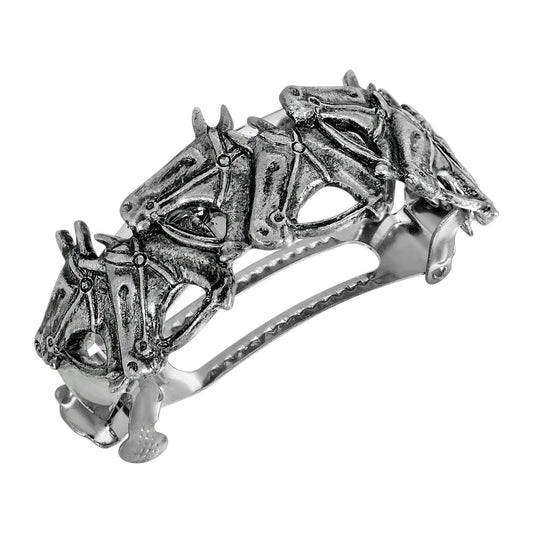 Racing Horses Ponytail Barrette