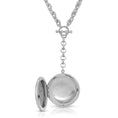 Load image into Gallery viewer, Pewter Round Heart Paws And Bones Drop Locket Necklace 28"
