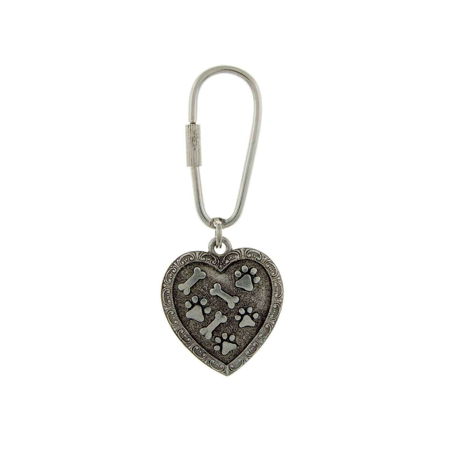 Bone And Paw Heart Carabiner Key Chain
