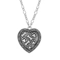 Load image into Gallery viewer, Pewter Heart Paws And Bones Pendant Necklace 28"

