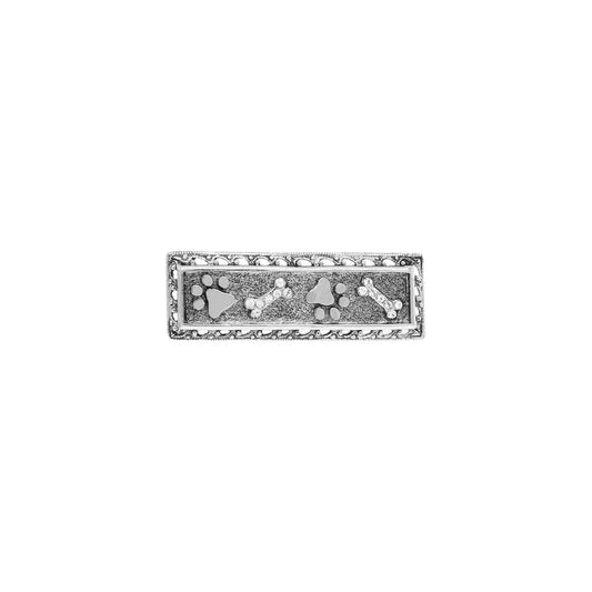 Canis Paws And Crystal Bones Bar Pin