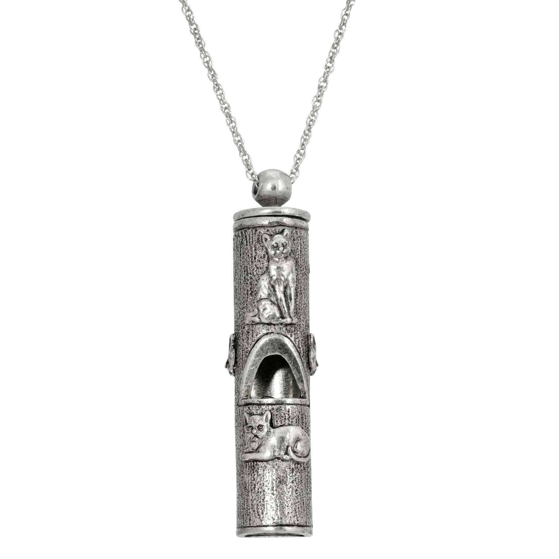 Cat Pendant Necklace Whistle 30"