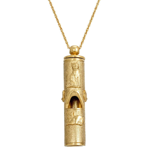 Cat Pendant Necklace Whistle 30"