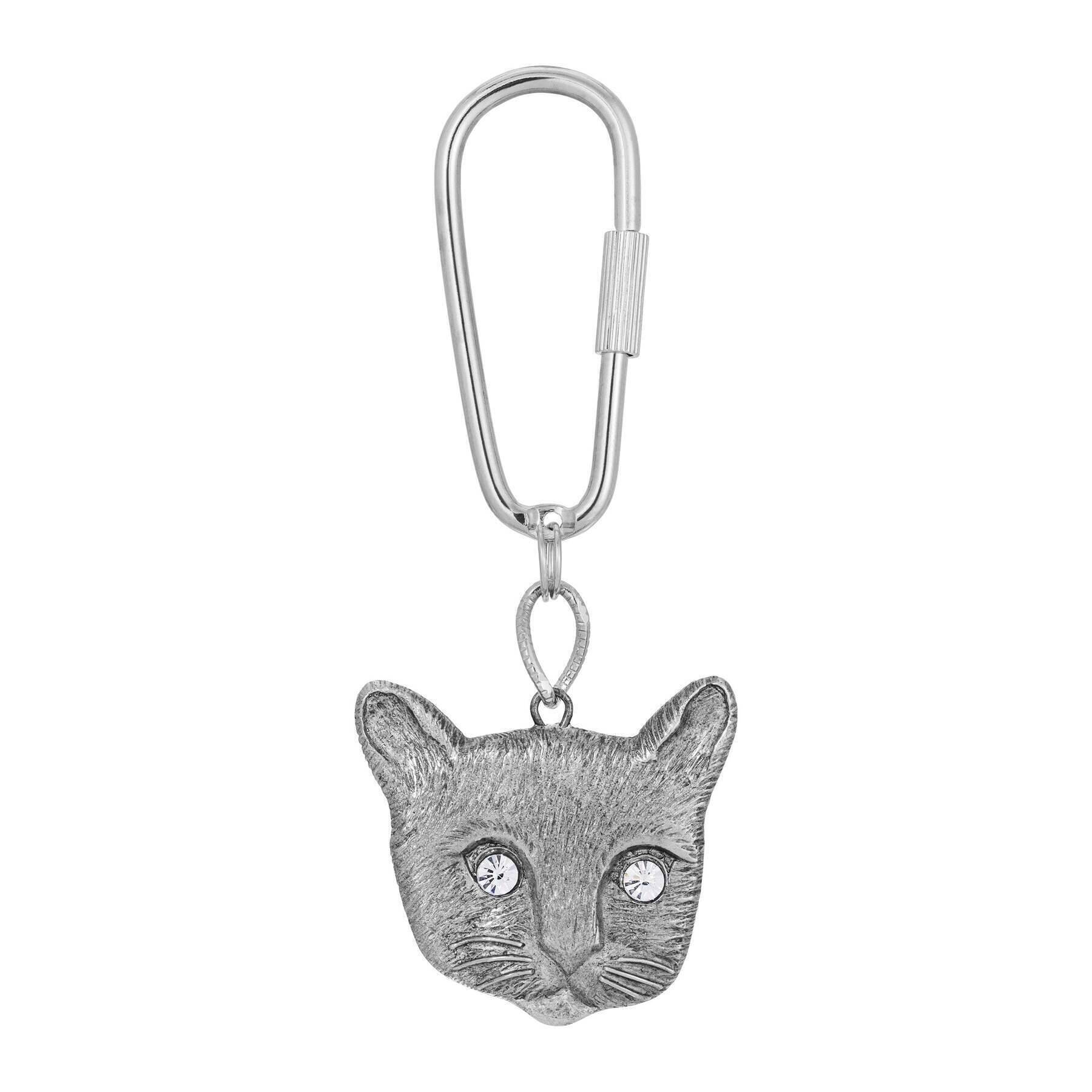 Crystal Eyes Kitty Cat Carabiner Key Chain