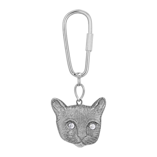 Crystal Eyes Kitty Cat Carabiner Key Chain