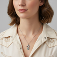 Load image into Gallery viewer, Equestrian Elegance Turquoise Crystal Pendant Necklace 16" + 3" Extension
