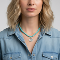 Load image into Gallery viewer, Turquoise Beaded Strand Horse Pendant Necklace 15" + 3" Extender
