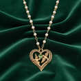 Load image into Gallery viewer, Crystal Heart Love Birds Pendant Necklace 15" + 3" Extension
