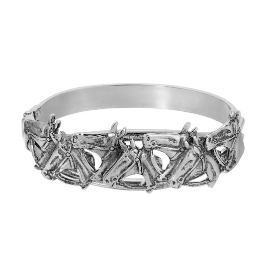 Racing Horse Silver Hinge Bracelet