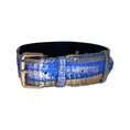 Load image into Gallery viewer, Stunning Multi-Color Blue/Silver/Gold Snake, Classic Collar With Gold Hardware
