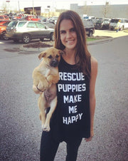 Rescue Puppies Make Me Happy Tank | Gift for Dog Moms