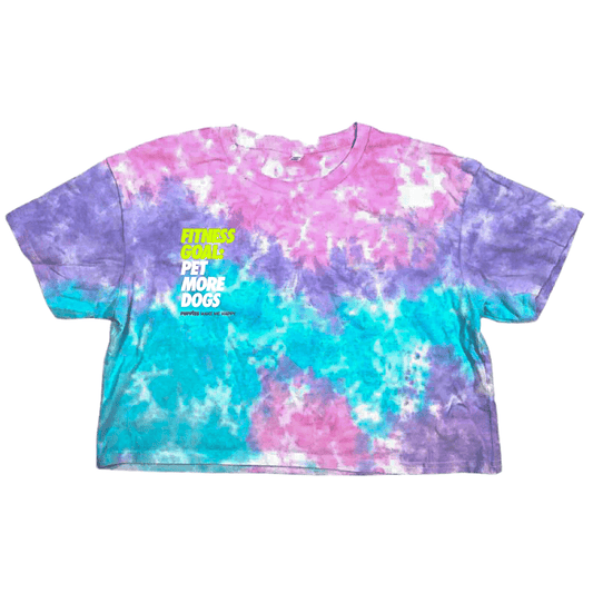 Fitness Goal Pet More Dogs Tie Dye Crop Tee | Gift for Dog Lovers