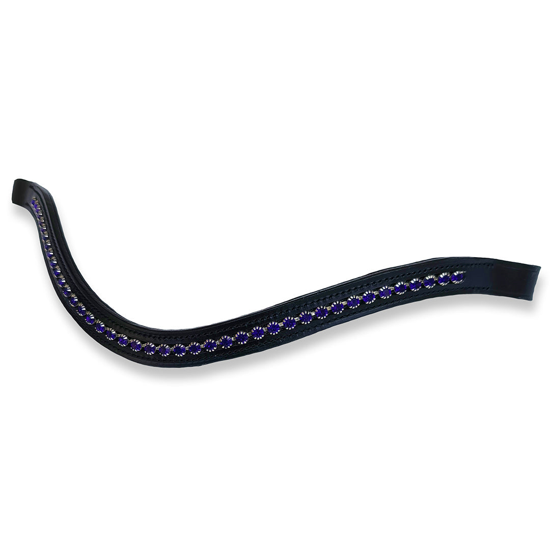 Ultraviolet Browband by Southlake Paws, featuring a sleek black design with colorful bead accents.