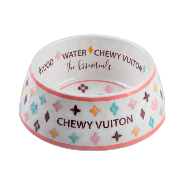 White Chewy Vuiton Bowls
