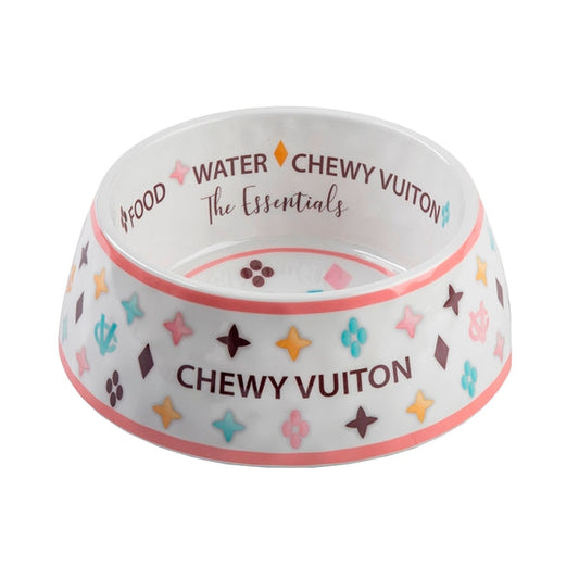 White Chewy Vuiton Bowls