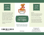 Mr. Peanut's Naturals Plant Based, Flushable, Compostable, Unscented Pet Wipes, 160 Count, Larger 8x6