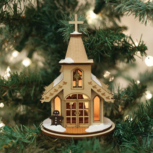 Nativity Chapel Ornament - Southlake Paws