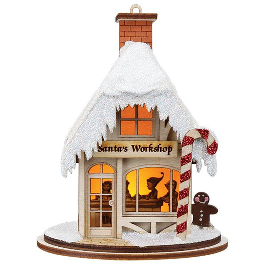 Santa's Workshop Ornament - Southlake Paws