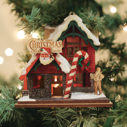Christmas Book Store Ornament - Southlake Paws