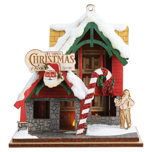 Christmas Book Store Ornament - Southlake Paws