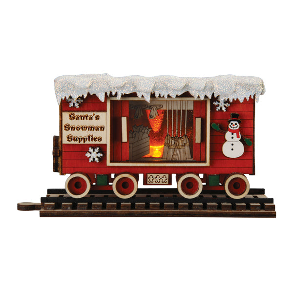 Snowman Box Car Ornament - Southlake Paws