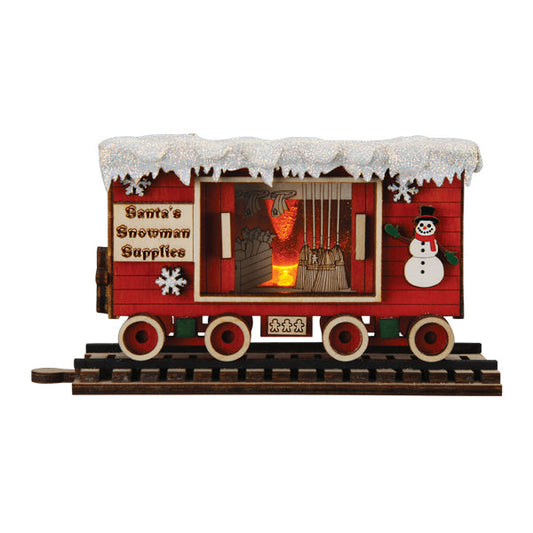 Snowman Box Car Ornament - Southlake Paws