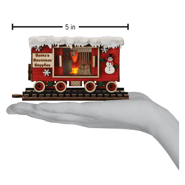Snowman Box Car Ornament - Southlake Paws