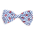 Navy Stripe Anchors Bow Tie