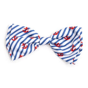 Navy Stripe Anchors Bow Tie