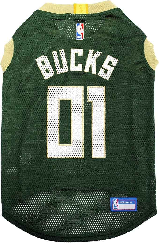 NBA Milwaukee Bucks Basketball Mesh Dog Jersey